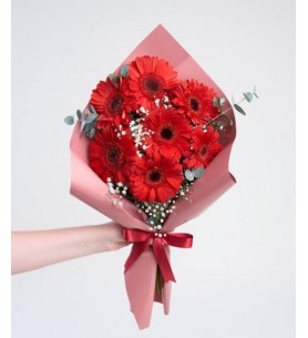 Kırmızı Gerbera Çiçek Buketi