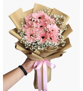 pembe gerbera buketi