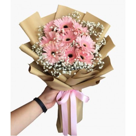 pembe gerbera buketi